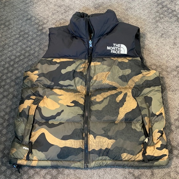 the north face camo vest